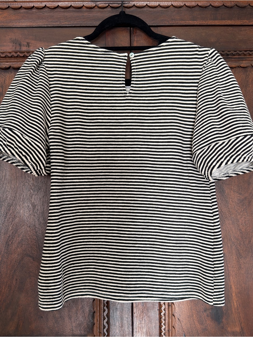 Dolan Black & White Striped Puff-Sleeve Tee - Picture 3 of 5